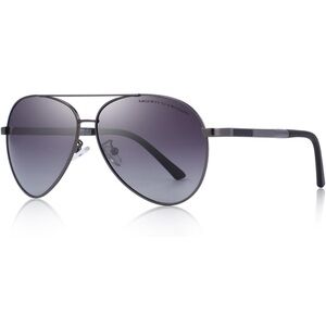 ⭐️ New MERRYS POLARIZED Gray  / Gray Aviator Sunglasses 62 mm Mens Womens Unisex